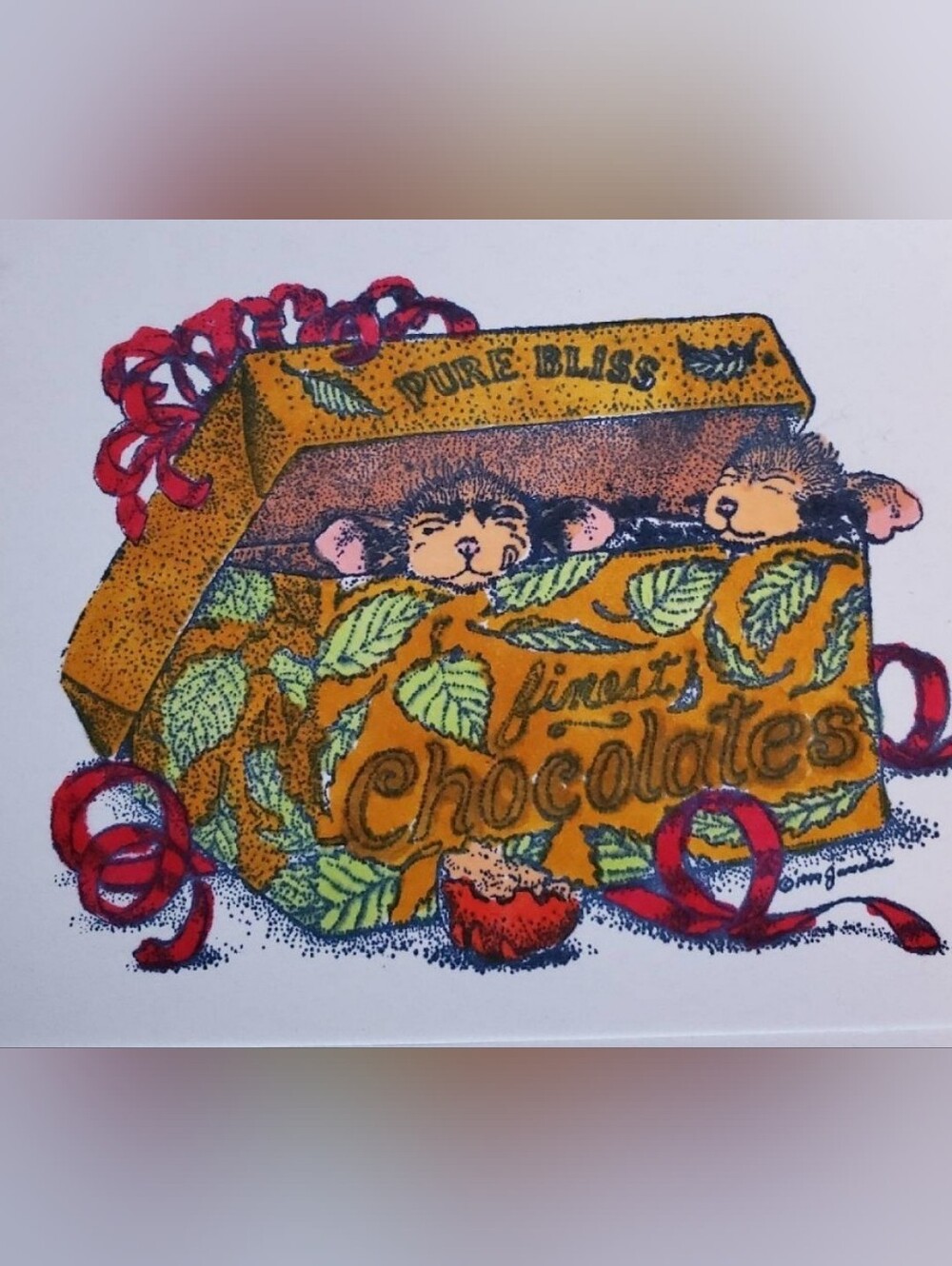 HOUSE MOUSE In Fruit box Rubber Stamp
